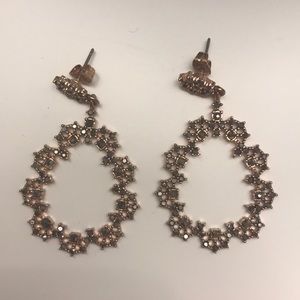 Dangling Earrings | Rose Gold Faux Onyx